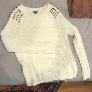 Express White Sweater with Studs